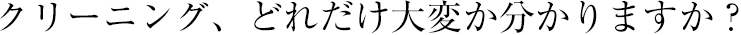 クリーニング、どれだけ大変か分かりますか？