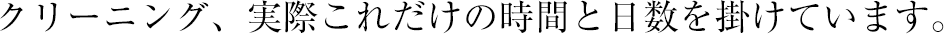 クリーニング、実際これだけの時間と日数を掛けています。